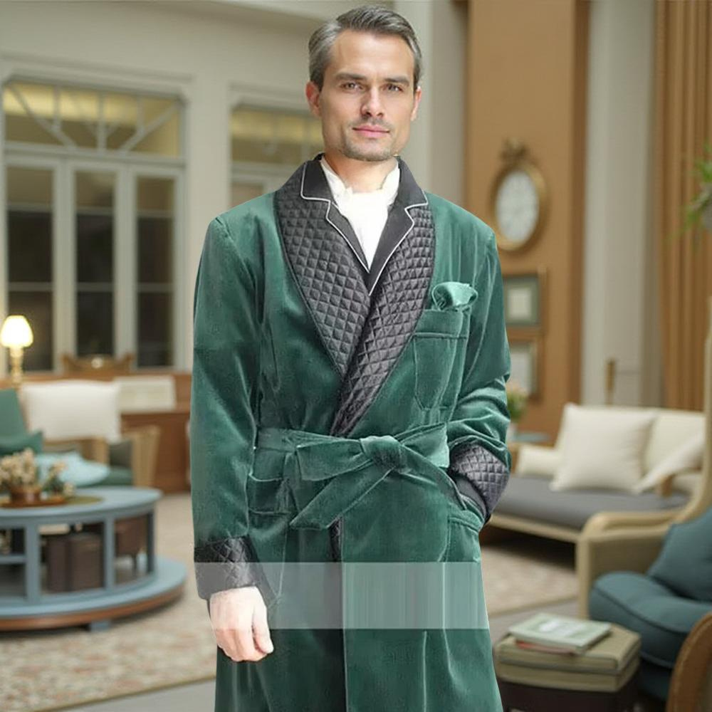 X Men Grooming - Velvet Smoking Long Men Jacket 1