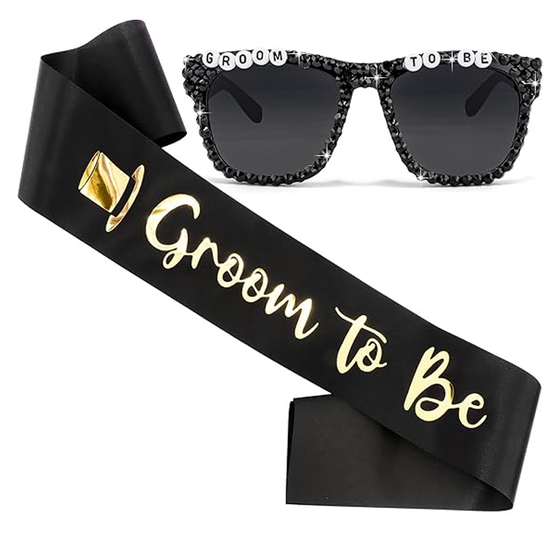 Men'S Grooming For Engagement - Groom To Be Black Satin Sash