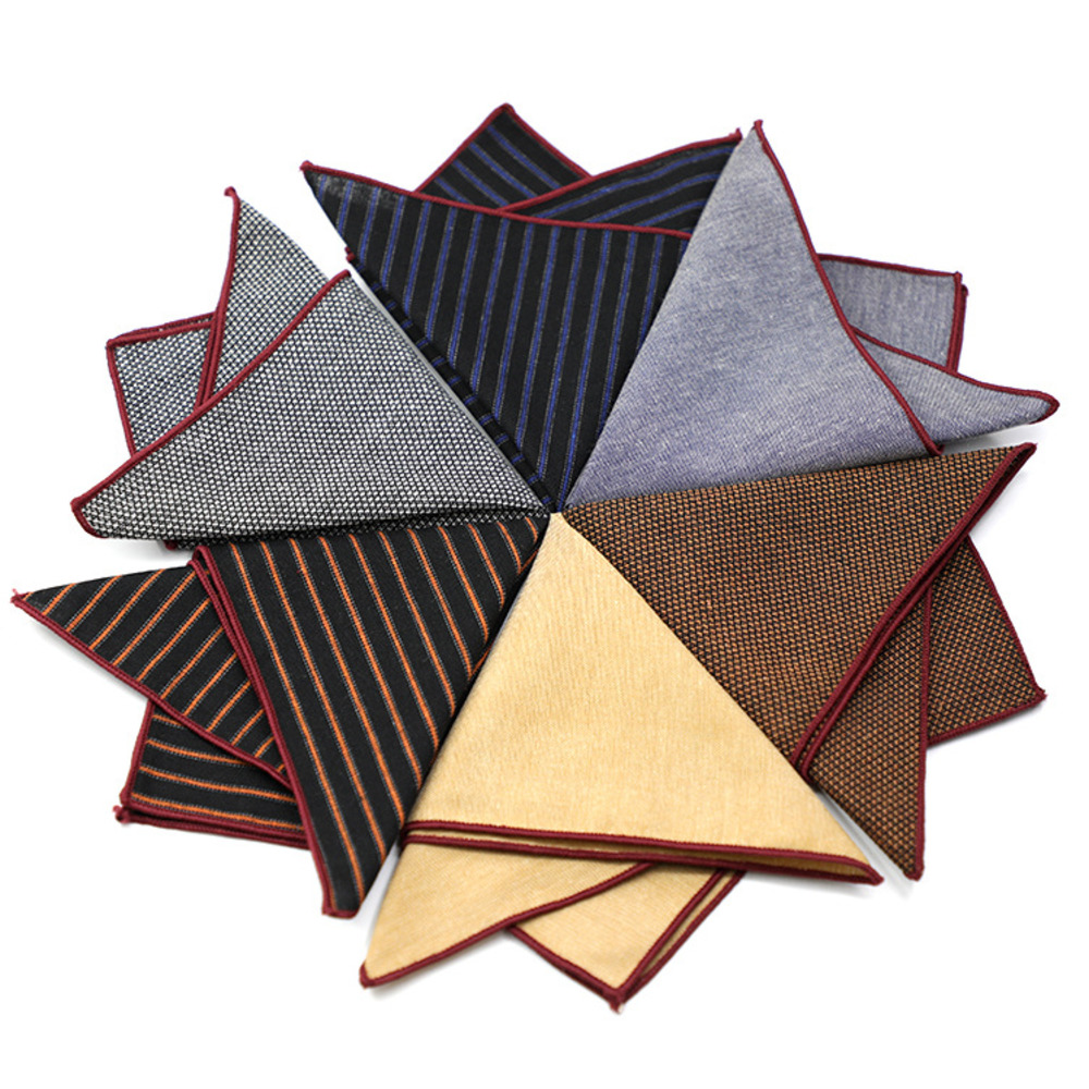 Solid Striped Brown Pocket Squ - Men'S Grooming For Wedding ulasan dan harga
