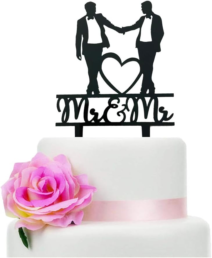 Mr & Mr Cake Topper, Black Acr - Men'S Grooming For Engagement ulasan dan harga