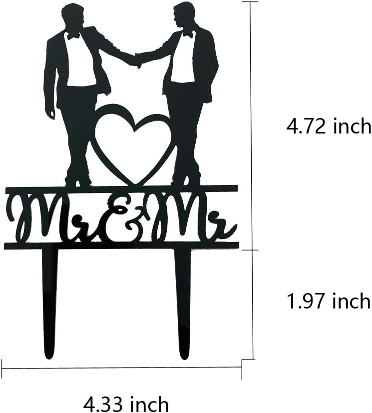 Mr & Mr Cake Topper, Black Acr - Men'S Grooming For Engagement ulasan dan harga
