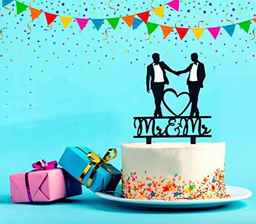 Mr & Mr Cake Topper, Black Acr - Men'S Grooming For Engagement ulasan dan harga