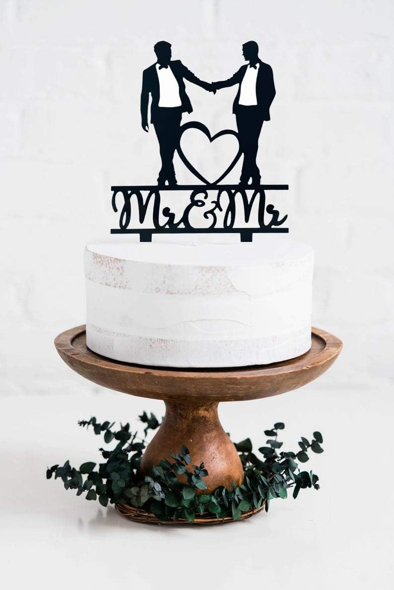 Mr & Mr Cake Topper, Black Acr - Men'S Grooming For Engagement ulasan dan harga