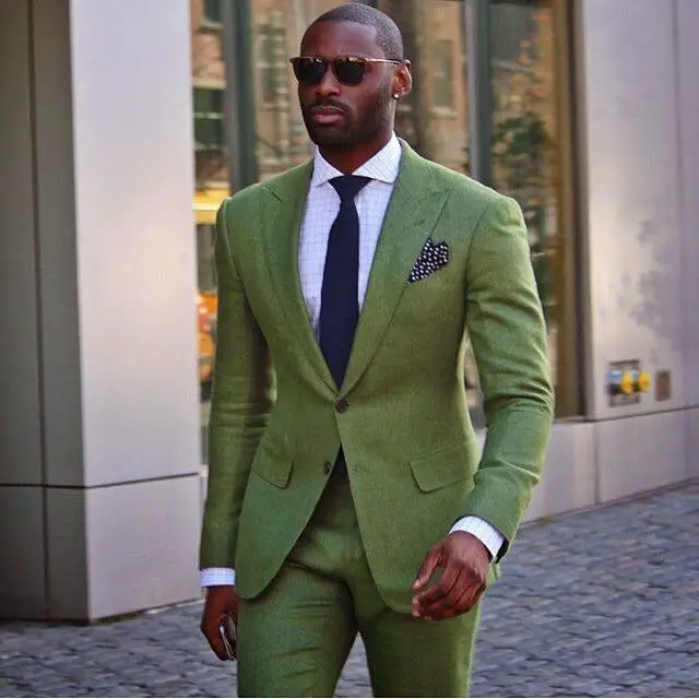 Army Green Linen Costume Homme - X Men Grooming ulasan dan harga