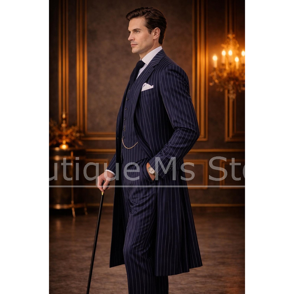 Chic Men Striped Suit 3 Piece  - X Men Grooming ulasan dan harga