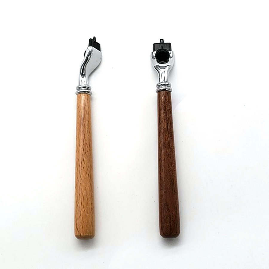 Men 's Wood long handle  Manua - Straight Razor Safety ulasan dan harga