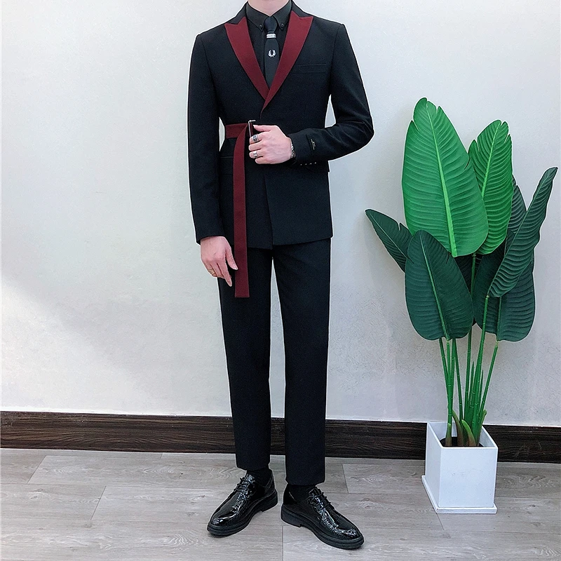 Fashion Slim Fit Men Suit 2 Pi - Young Men'S Grooming ulasan dan harga