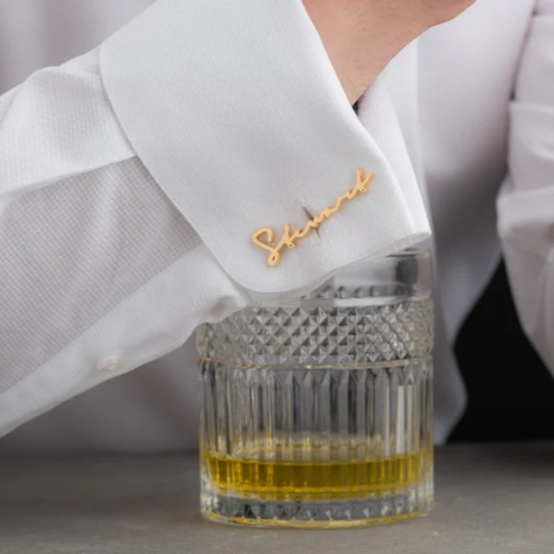 Custom Name Cufflinks 18K Gold - Men'S Grooming For Wedding ulasan dan harga