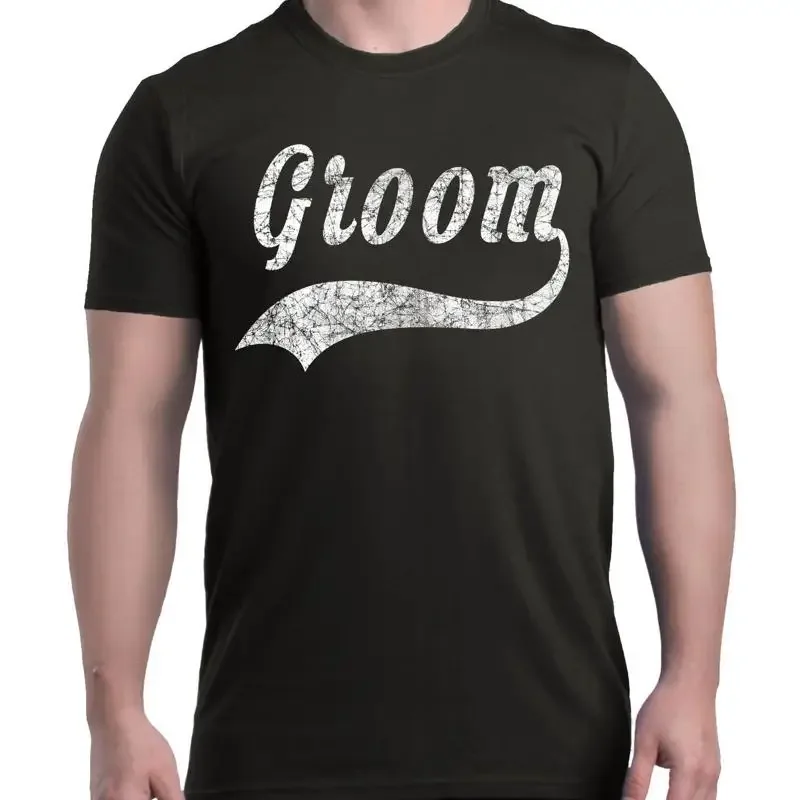 White Groom T-shirt Wedding Ba - Men'S Grooming For Engagement ulasan dan harga